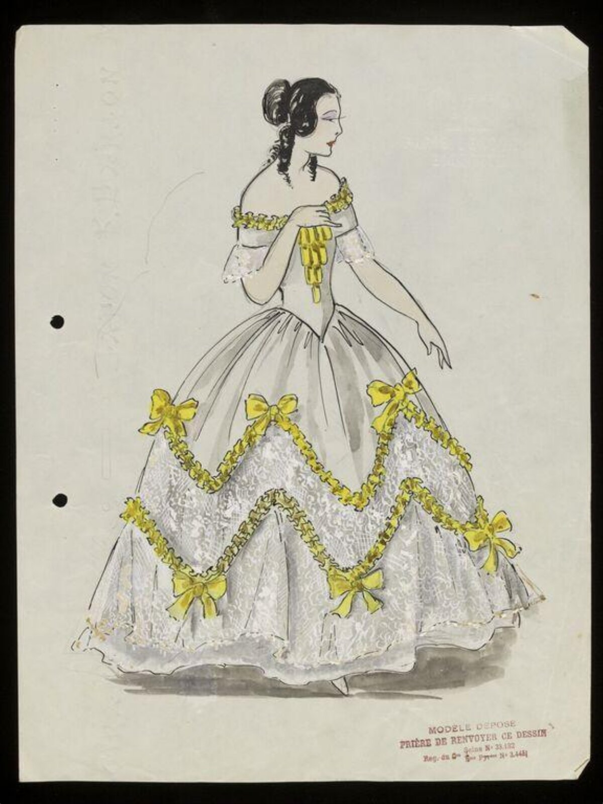 Vintage Ballgown Fashion Sketch
