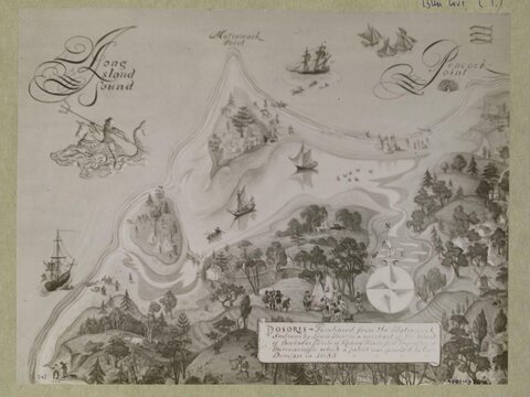 1685 Map of Dosoris Long Island Sound