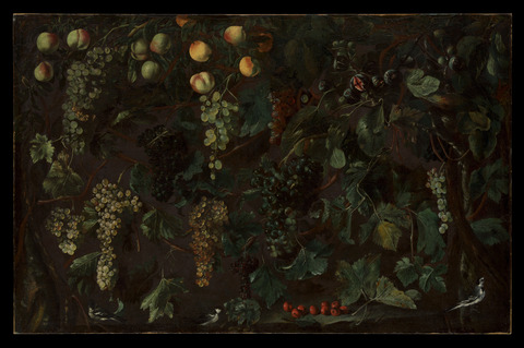 Still Life Painting of Fruits and Birds
