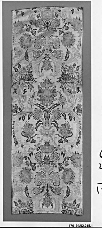 Antique Floral Woven Textile Fragment