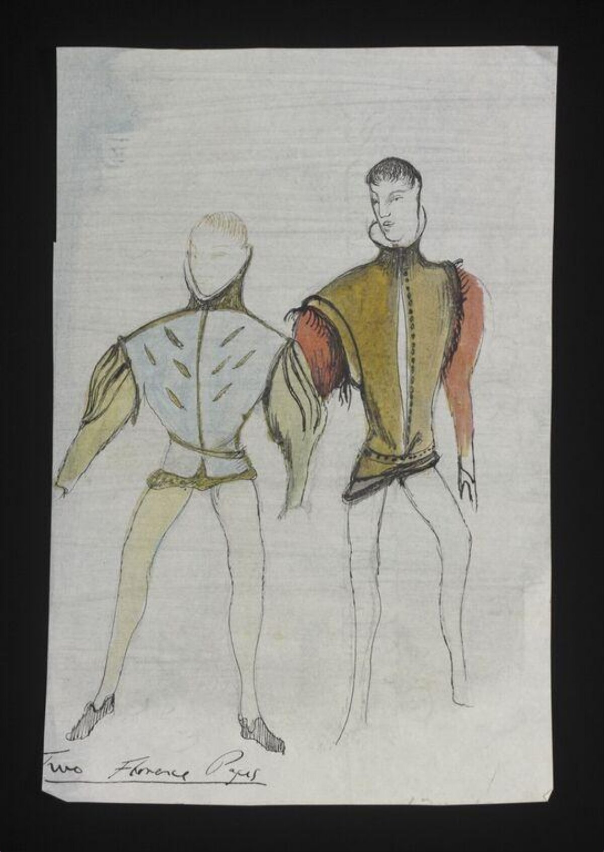 Two Florence Pages Costume Sketch