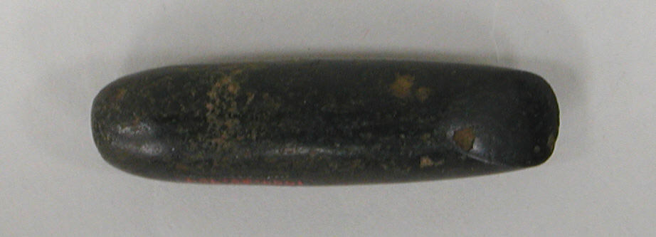 Black Cylindrical Stone Artifact
