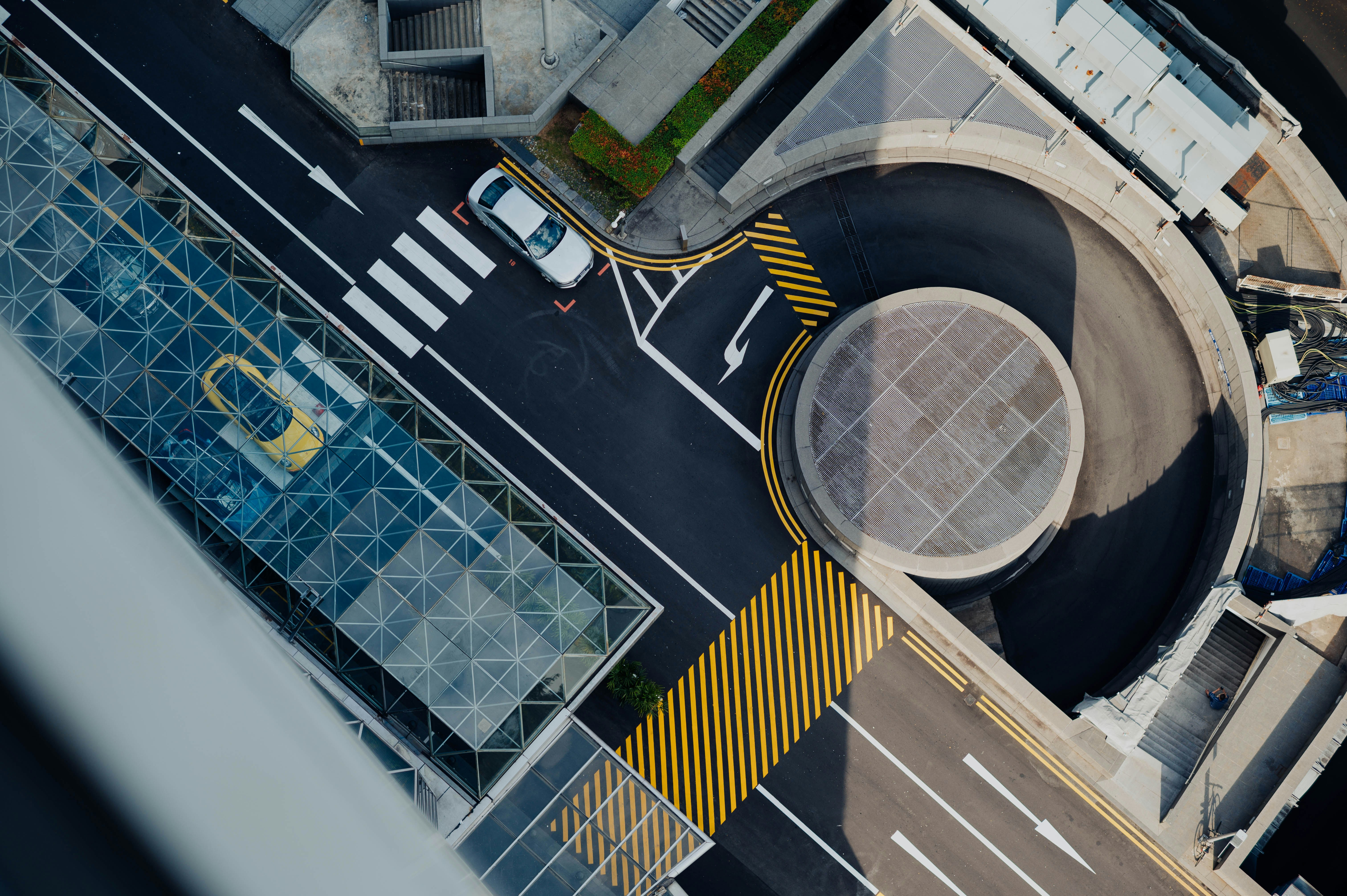 Aerial View of Urban City Road