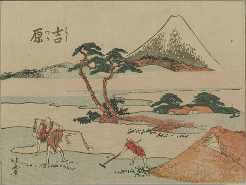 Farming Scene with Mount Fuji