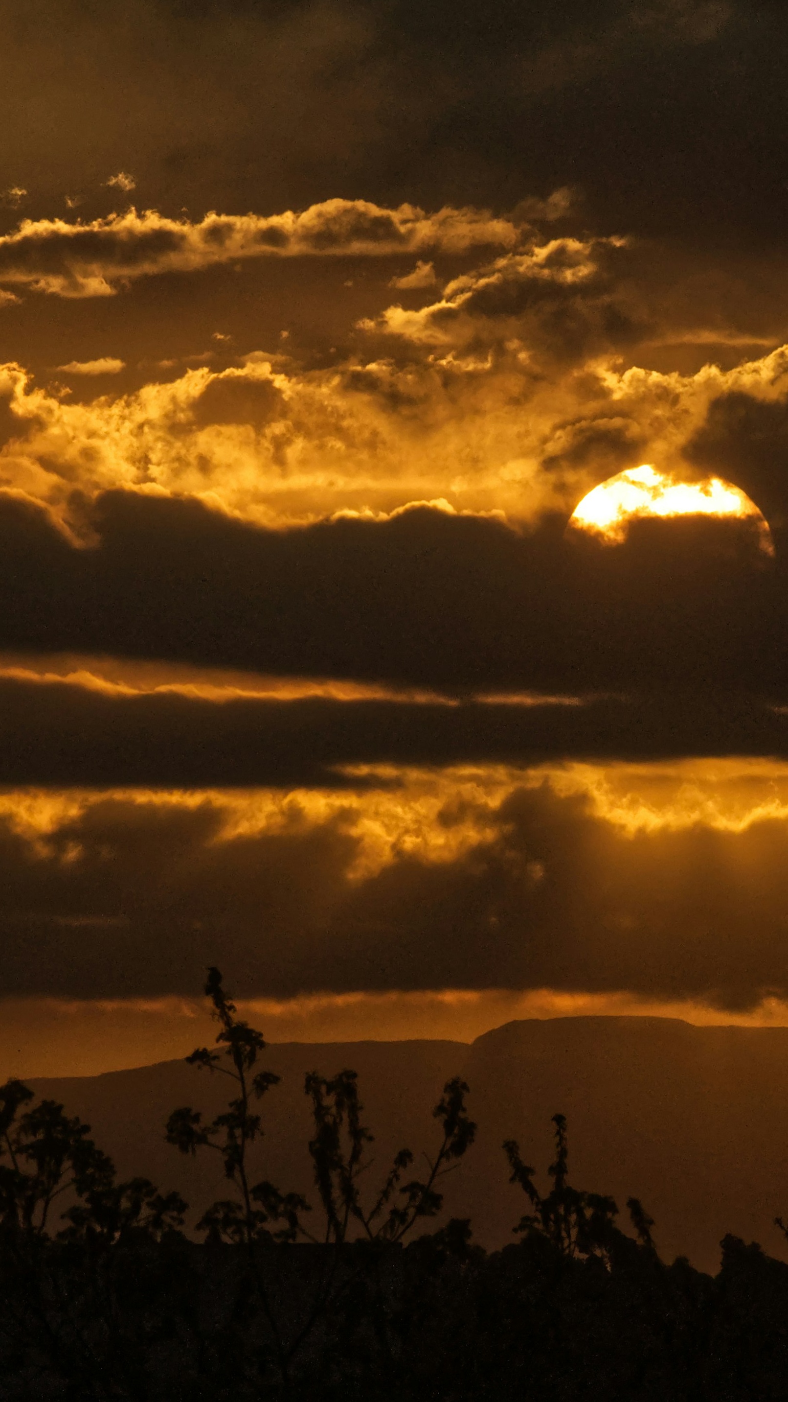 Golden Sunset Over Mountains