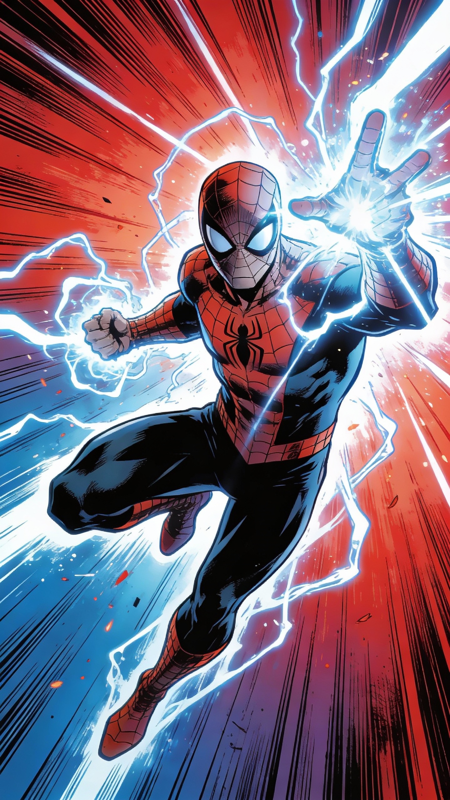 Spider-Man Wielding Lightning Energy