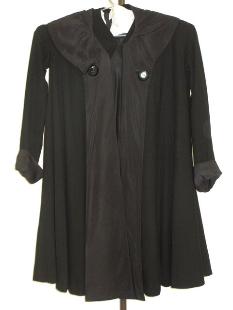 Black Mid-length Hooded Coat