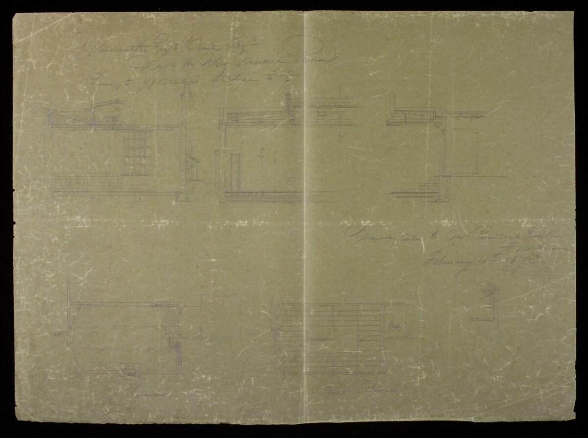 1873 Architectural Plan Sketch