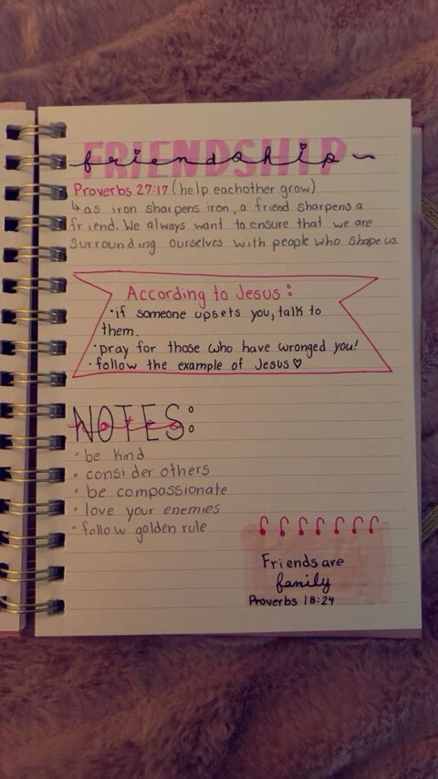 Handwritten Notes on Christian Friendship