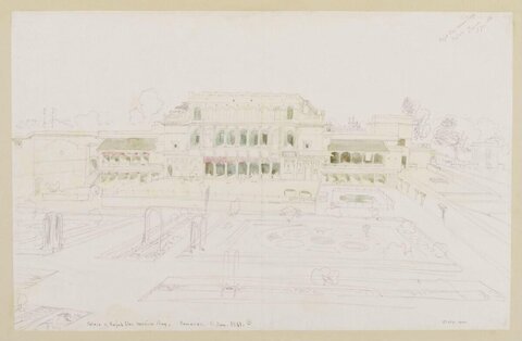 1861 Pencil Sketch of Rajah's Palace