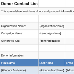Donor Contact List