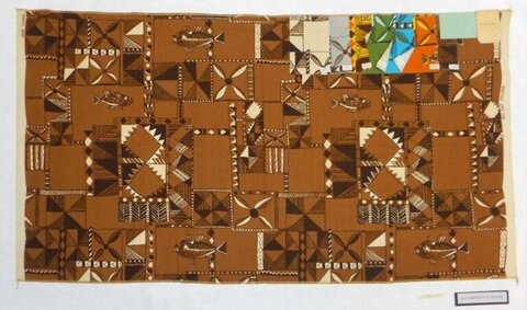 Geometric Fish Print Fabric Sample