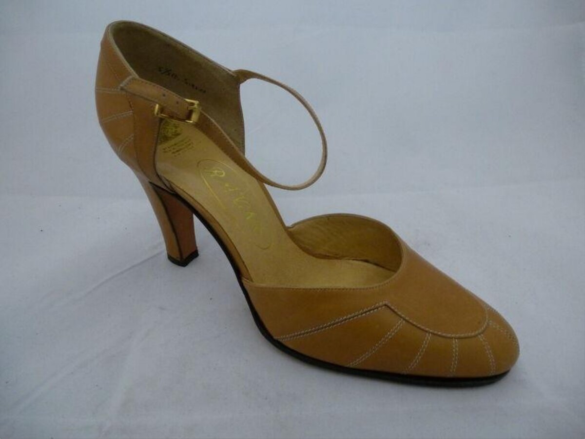 Tan Ankle Strap High Heel Shoe