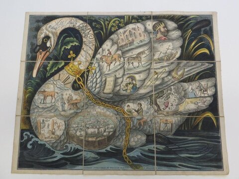 Antique Swan Shaped Jigsaw Puzzle