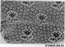 Antique Floral Pattern Textile Fragment