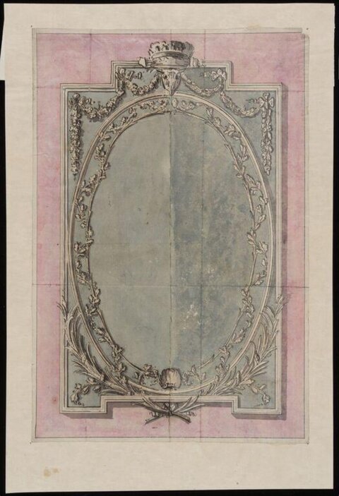 Ornamental Oval Frame Design Sketch