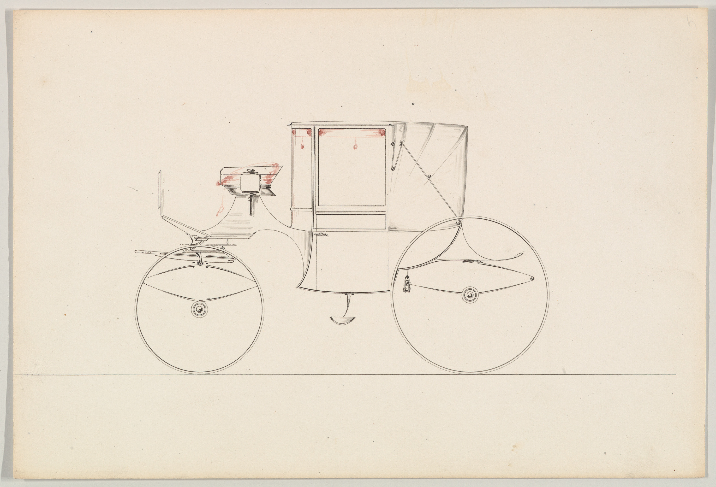Line Drawing of Vintage Carriage