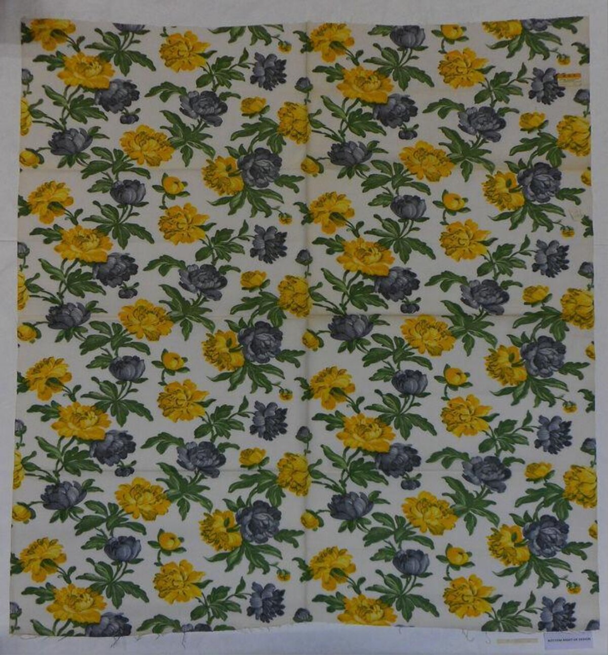 Yellow Grey Floral Pattern Fabric