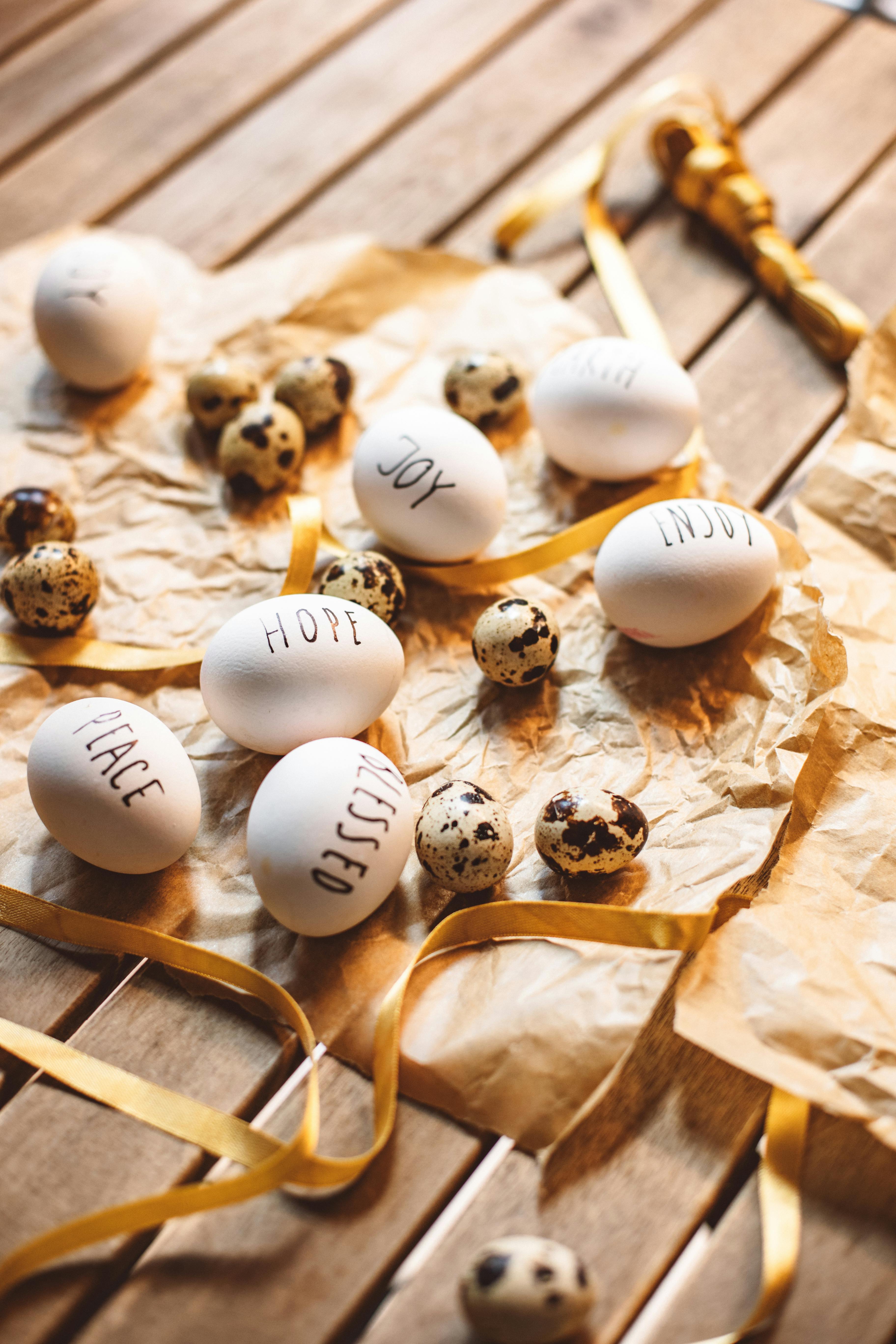 Decorated Easter Eggs with Inspirational Words