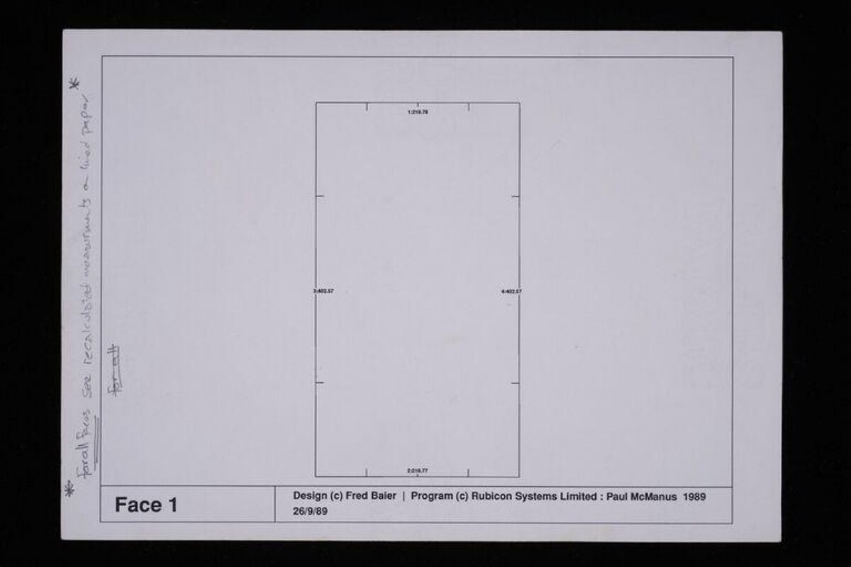 1989 Face 1 Technical Drawing