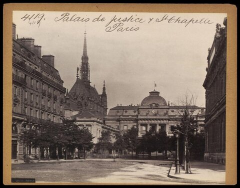 Vintage Paris Palais de Justice and Sainte Chapelle