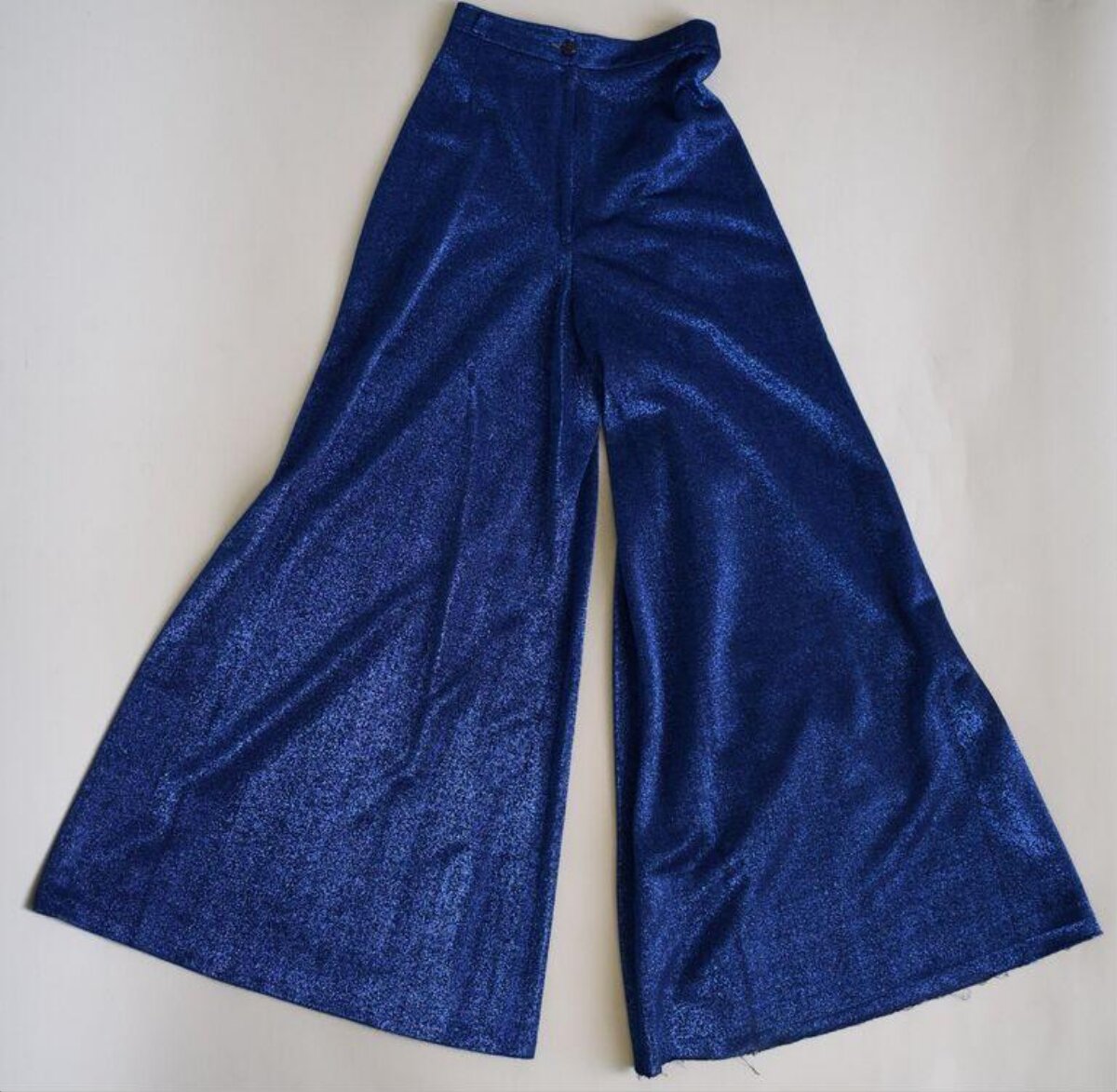 Blue Glitter Wide-leg Trousers