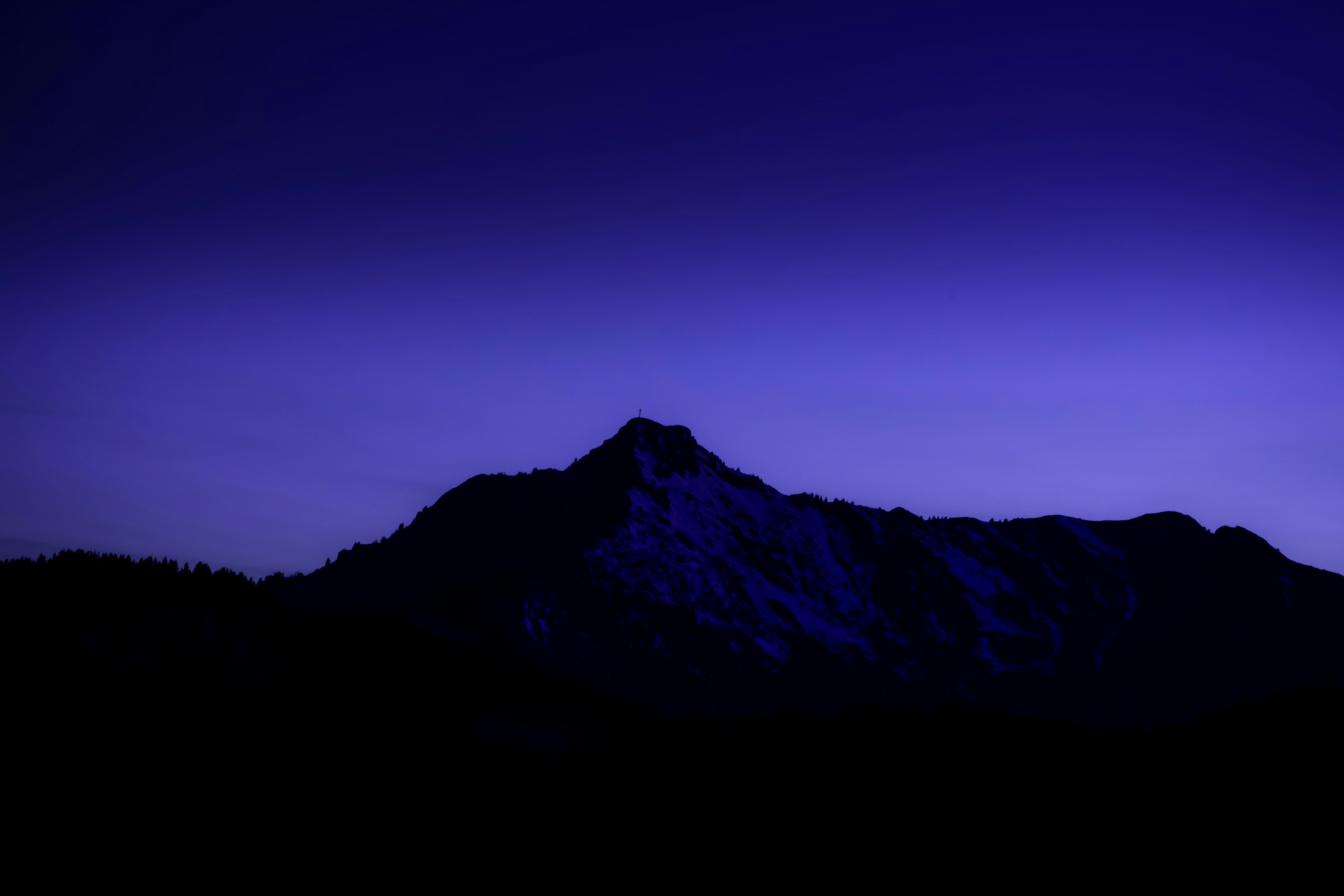 Purple Dusk Mountain Silhouette