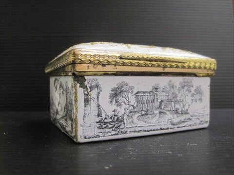 Antique Enamel Painted Decorative Box
