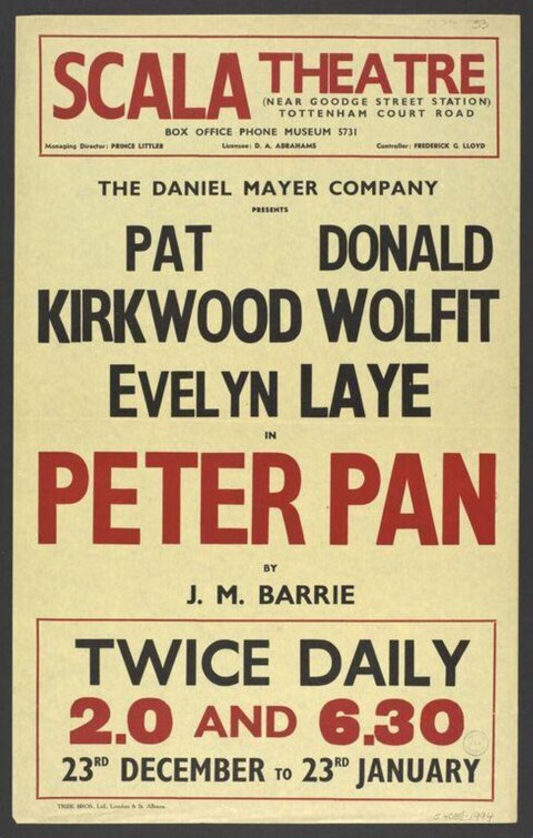 Peter Pan Scala Theatre Play Poster