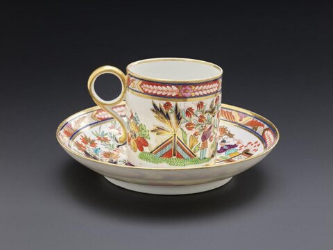 Hand-painted Porcelain Cup and Saucer