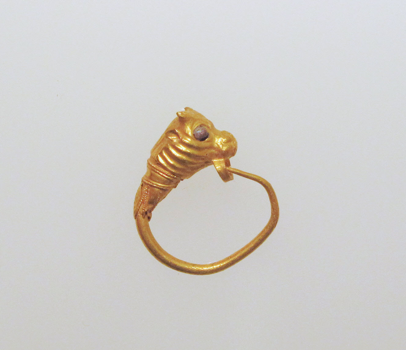 Ancient Gold Animal Head Earring