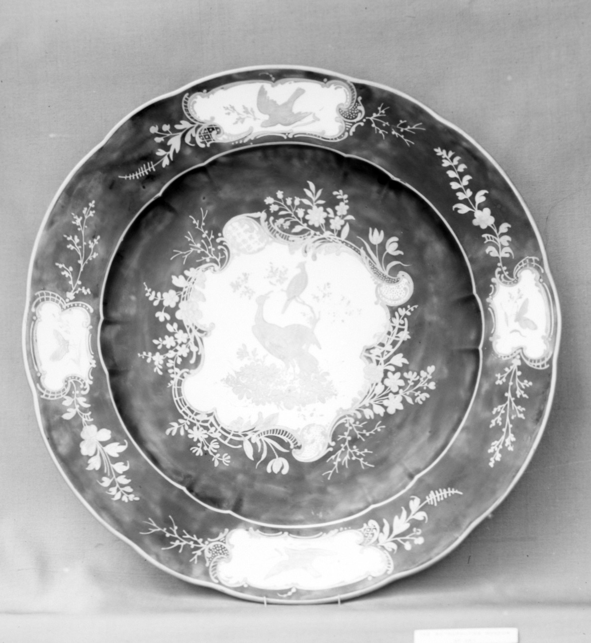 Ornate Bird-Patterned Porcelain Plate