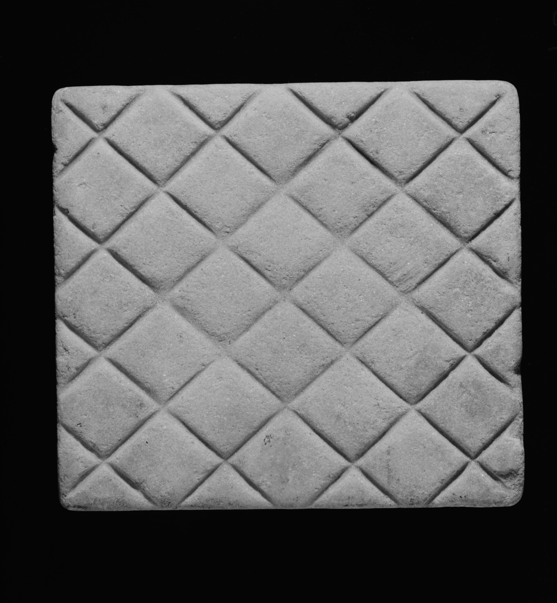 Diamond Grid Carved Stone Tile