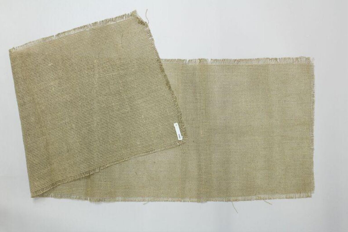 Two Frayed Burlap Table Runners