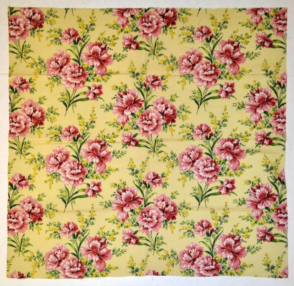 Yellow Carnation Print Fabric