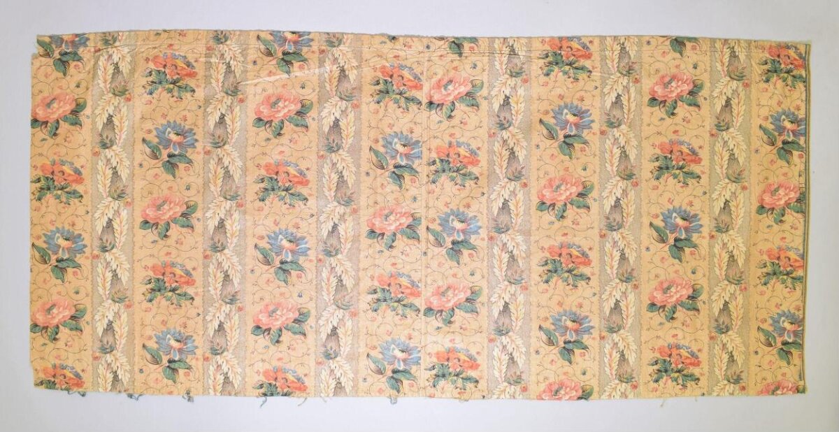 Vintage Floral Striped Printed Fabric