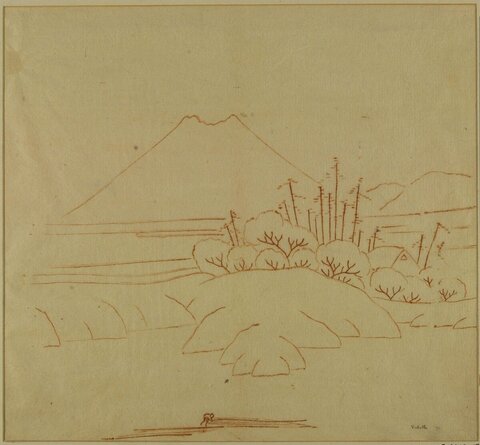 Sketch of Mount Fuji Landscape
