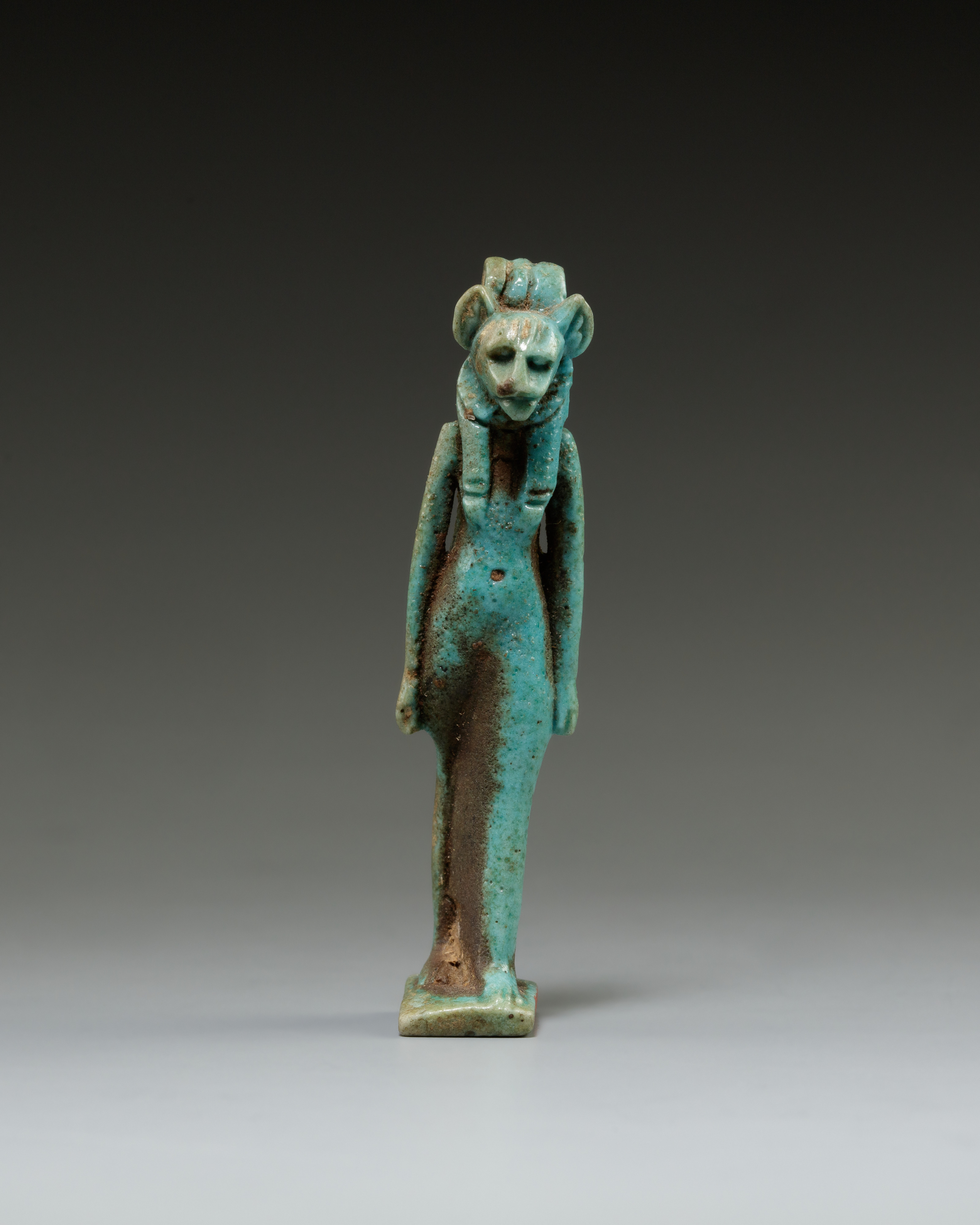 Ancient Egyptian Lion-Headed Deity Statuette