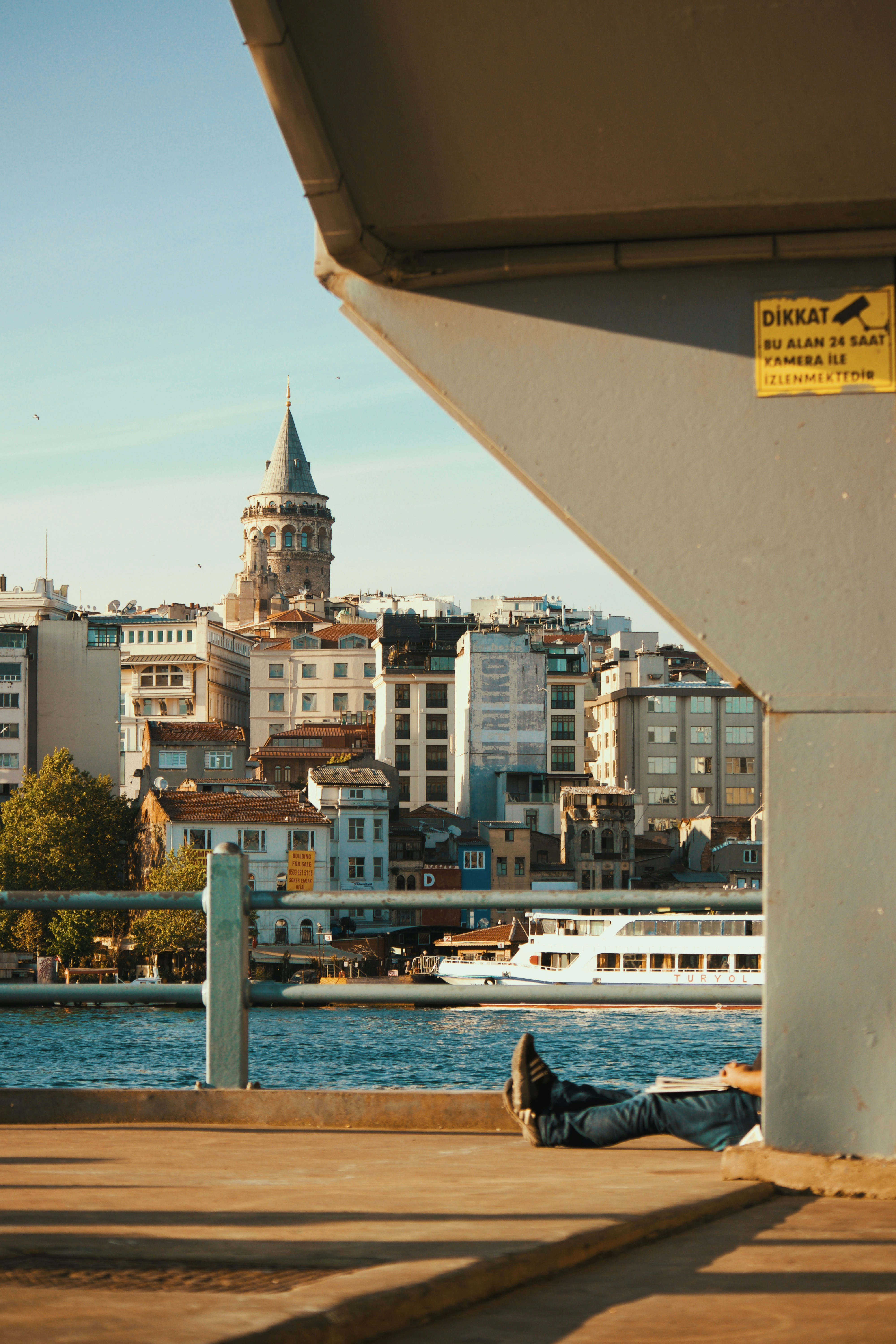Galata Tower View From Under Bridge