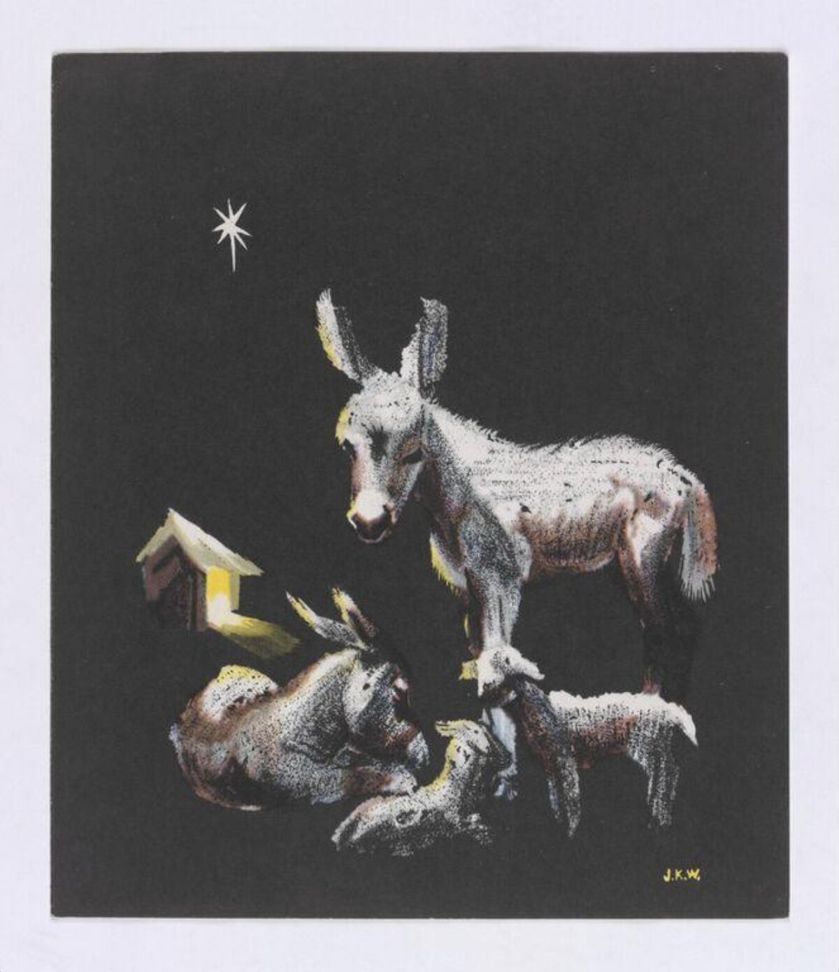 Donkeys at Nativity Scene