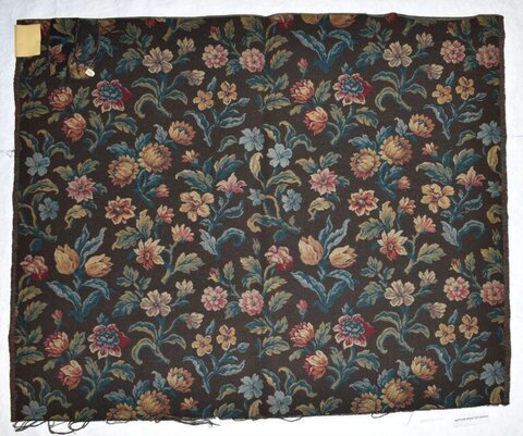 Dark Brown Floral Tapestry Fabric