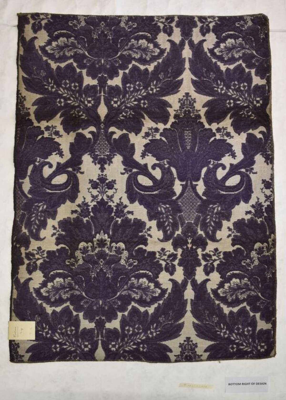 Purple Damask Textile Sample