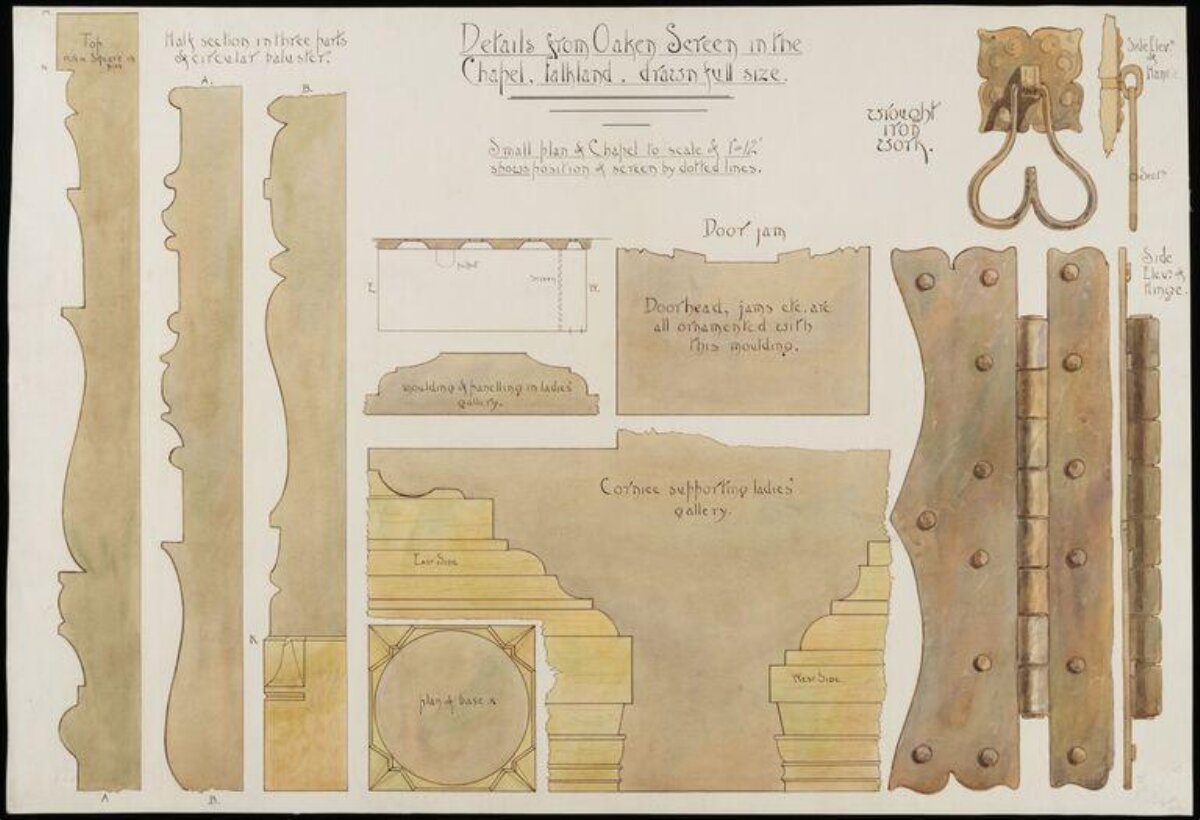 Falkland Chapel Oaken Screen Detail Drawings