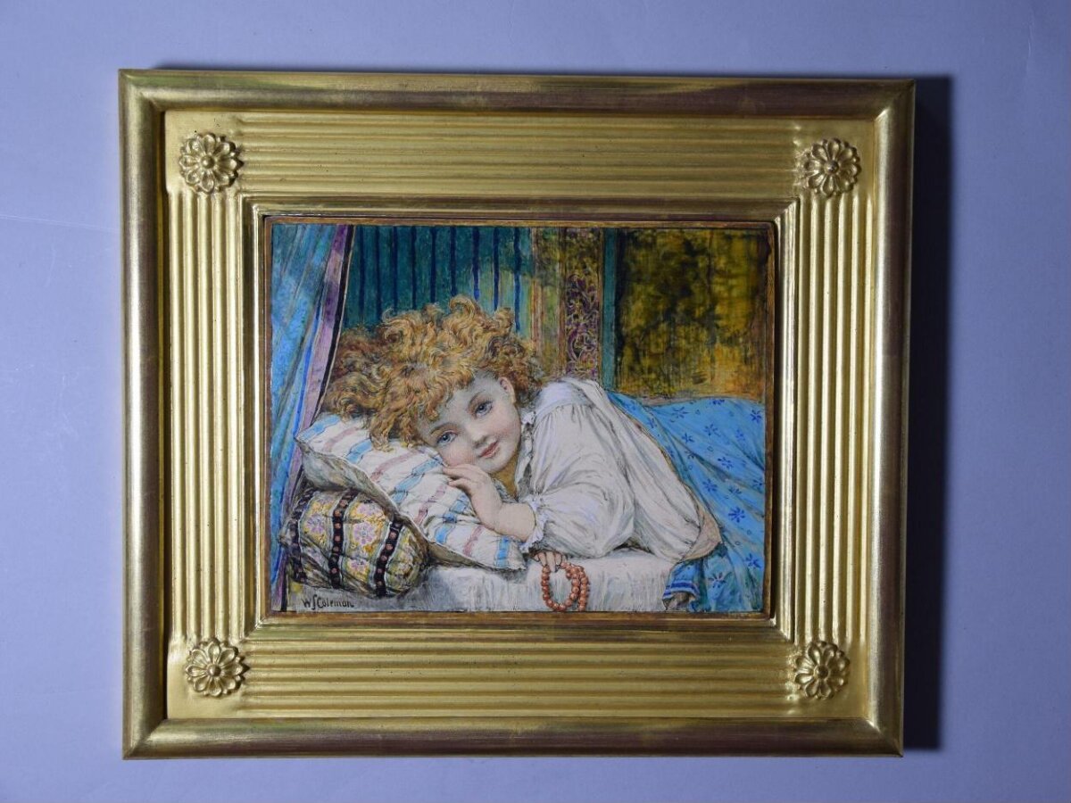 Framed Portrait of a Resting Girl