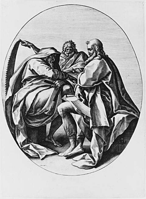 Engraving of Three Biblical Apostles