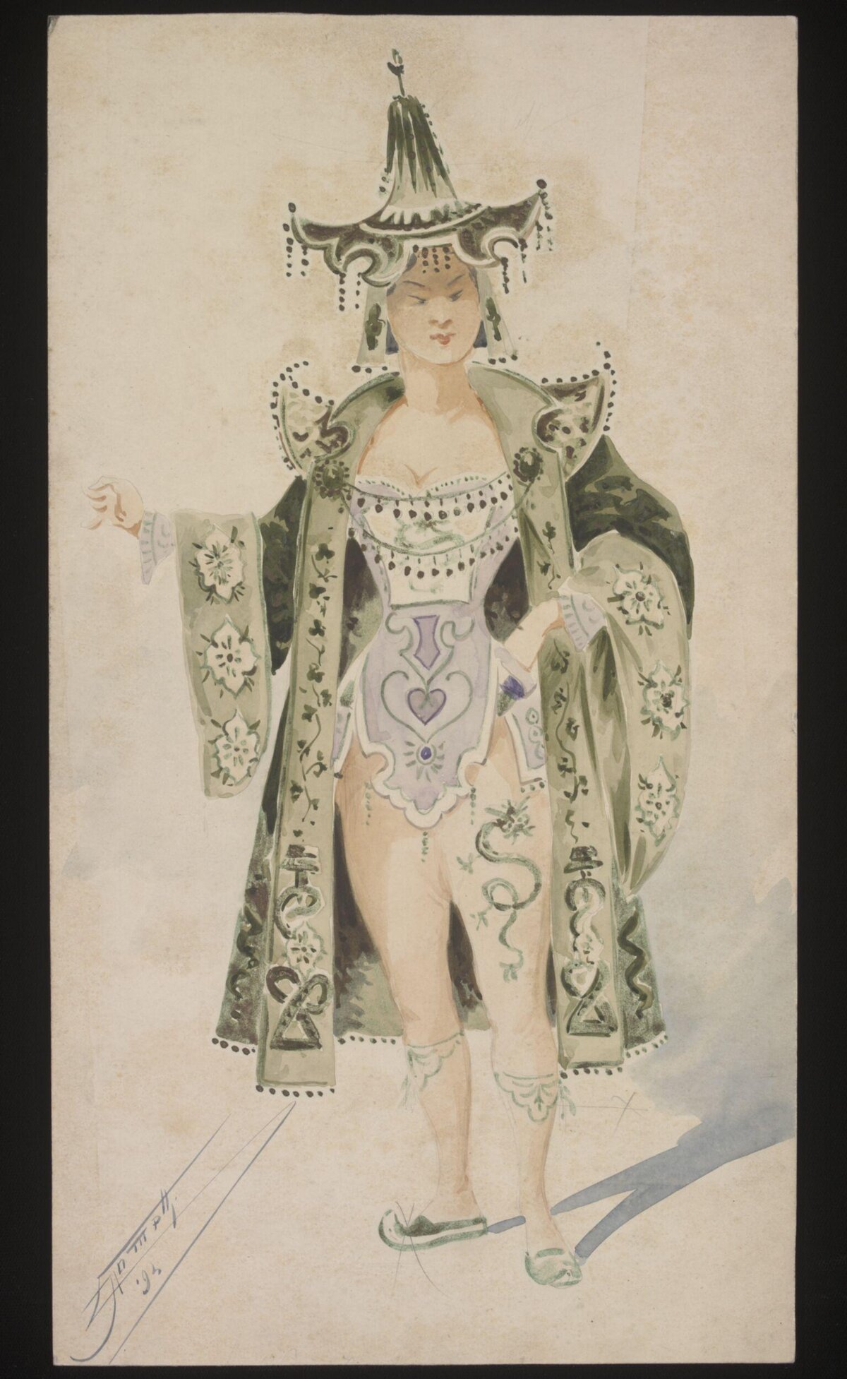 Female Character Costume Design Sketch