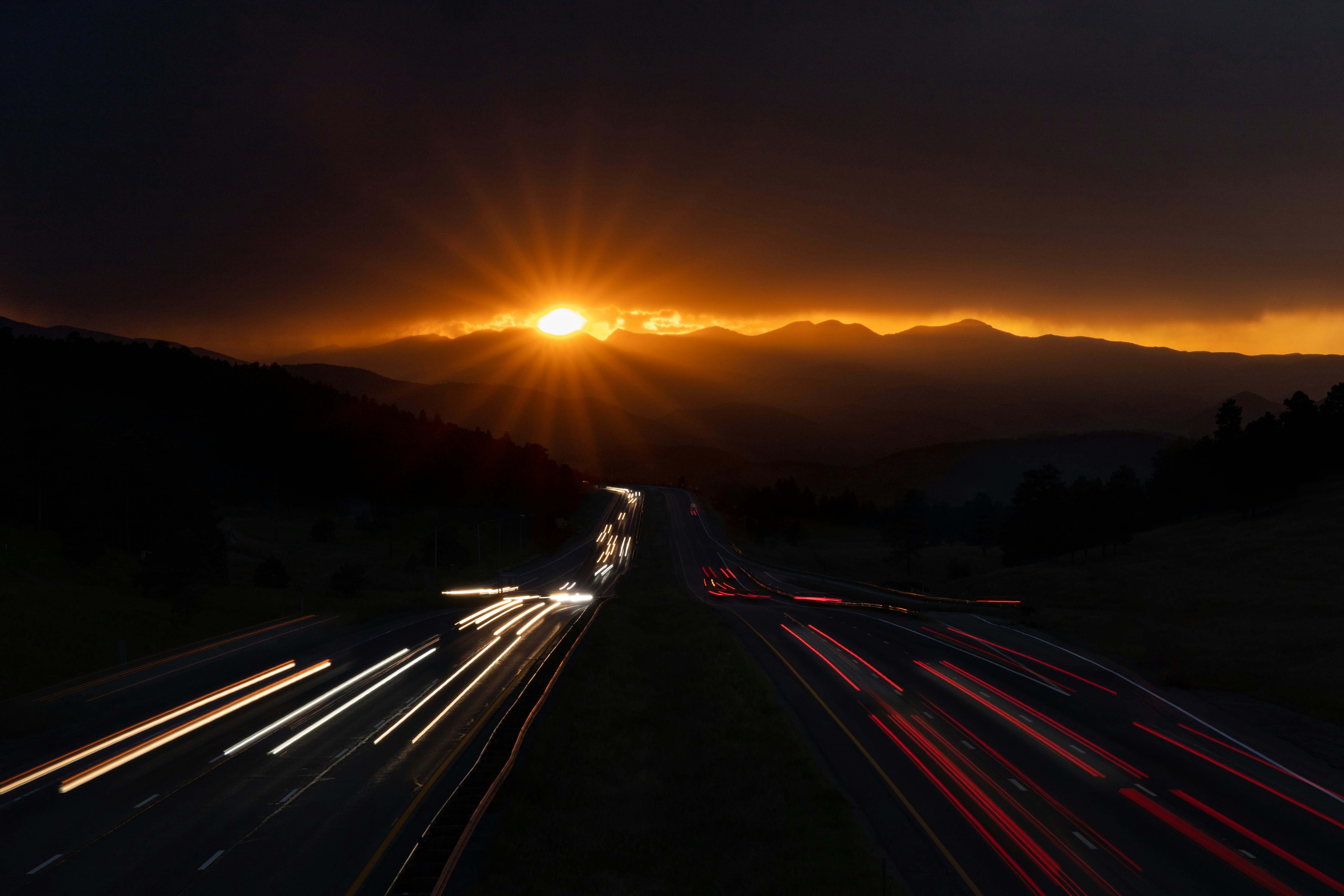 Sunset Highway Light Trails