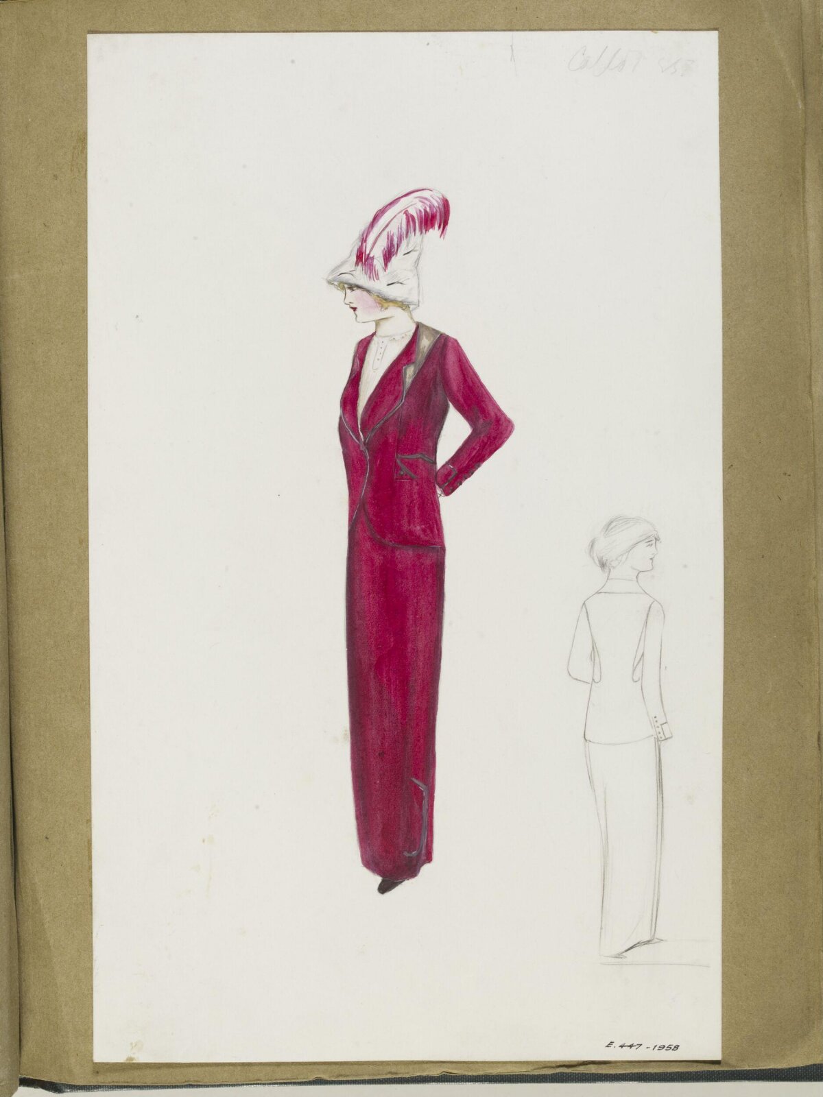 Red Women's Suit Fashion Sketch