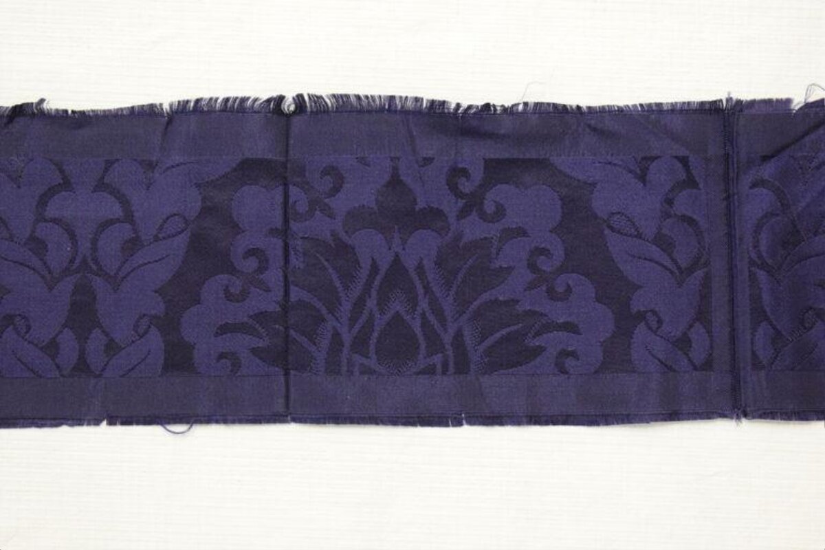 Dark Purple Damask Pattern Fabric Sample