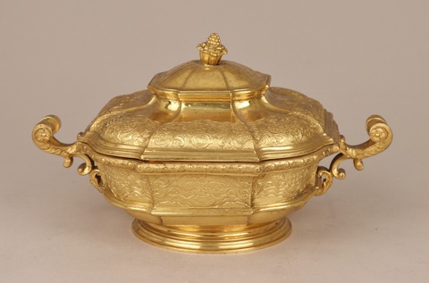 Antique Ornate Gilded Lidded Bowl